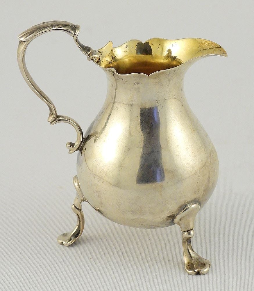 George II Silver Cream Jug C.1751, 3 7/8"h, 76g. (1 of 5)