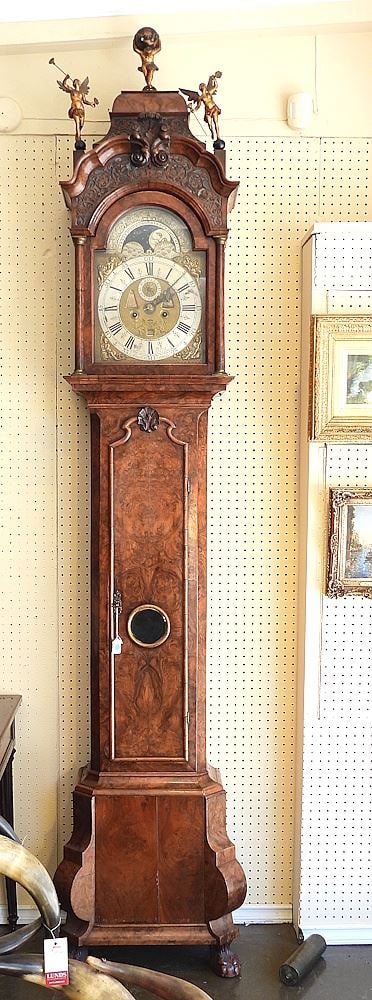 18th C. Dutch Tall Case Clock Jan Hek Amsterdam, Approximately 9"h. (1 of 16)