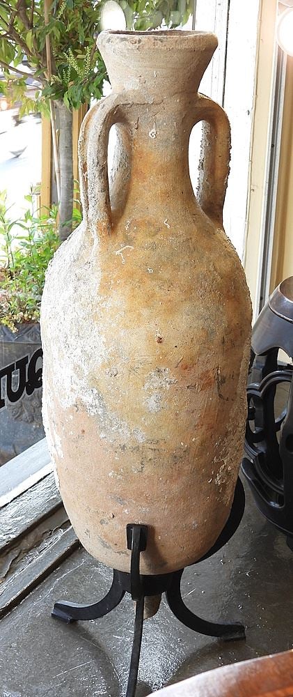 Roman Shipwreck Amphora, 37"h, Includes Metal Stand. (1 of 2)