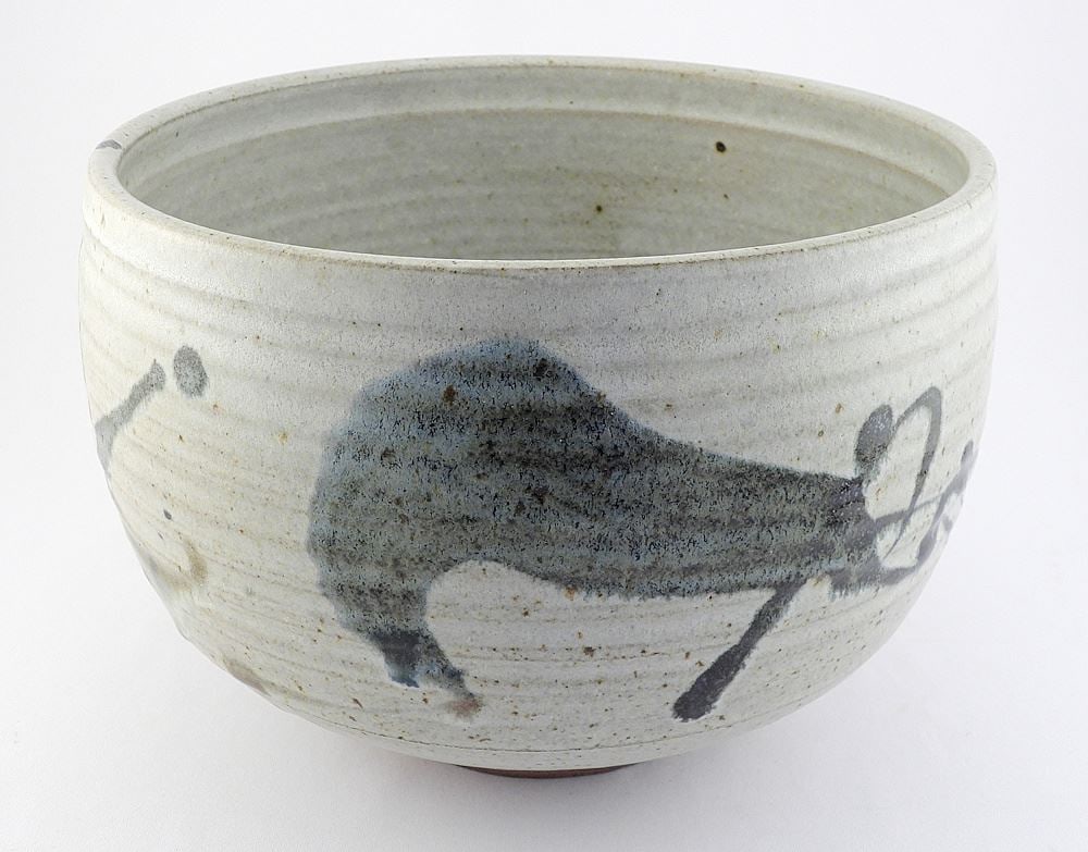 Stoneware Bowl with Impressed Mark of Wayne Ngan, 7 1/2 x 10 1/2". (1 of 7)