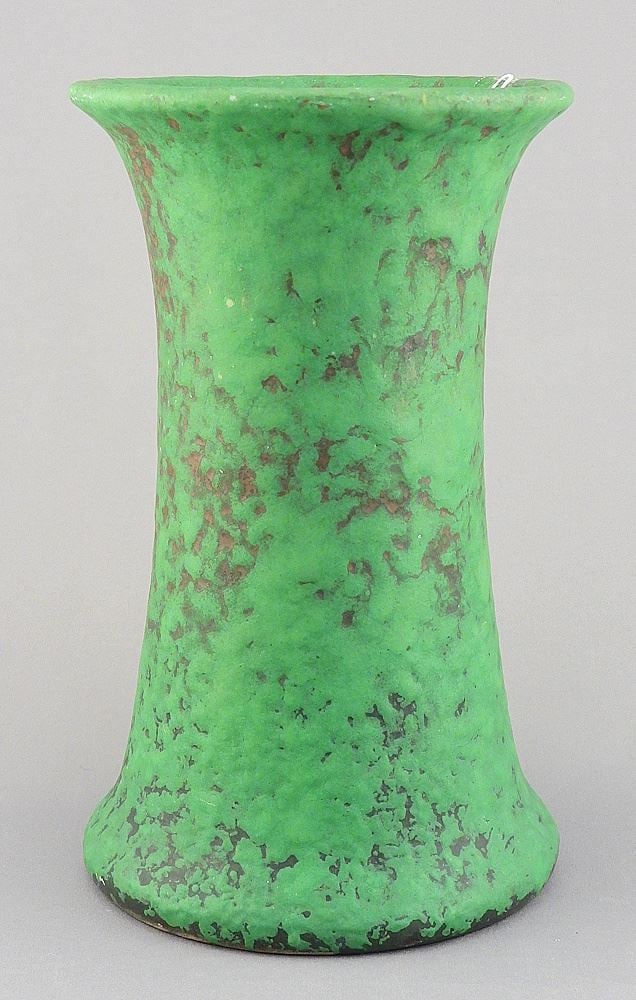 Weller Copper Tone Pottery Vase, Incised "Hand Made", 8 1/2"h. (1 of 7)