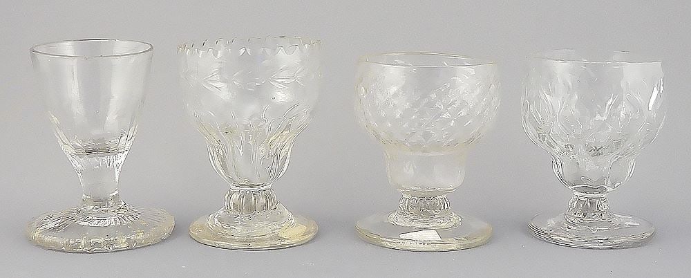 Four 18th C. Bonnet & Cordia Glasses , 3 1/8 - 3 1/4"h. (1 of 5)