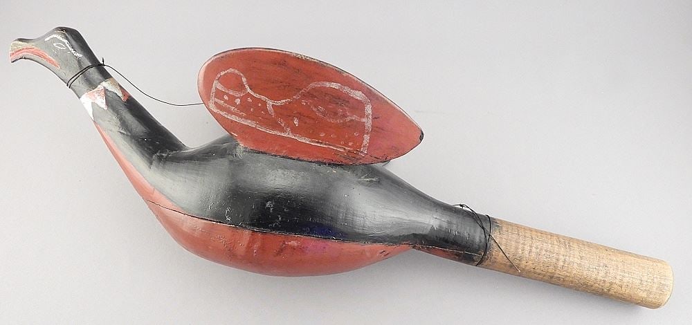 Old Nuu-Chah-Nulth Bird Rattle, 19"L. (1 of 7)