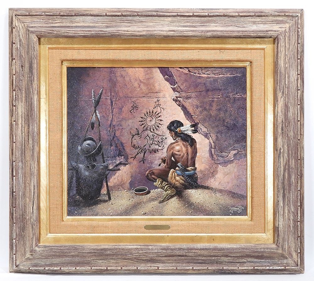 Oil on Board signed (Don) Crook '82, 20 x 24" "The Legend Keeper". (1 of 8)