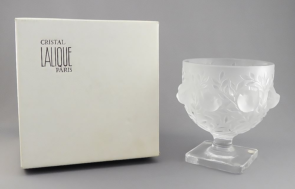 Lalique "Elisabeth" Vase, signed, 5 1/4"h w/Original Box. (1 of 6)