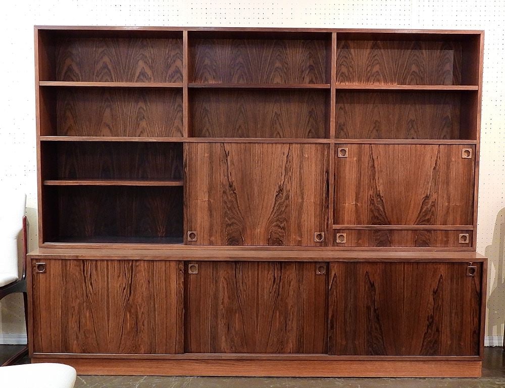 Danish Rosewood Wall Unit, 87"L. (1 of 9)