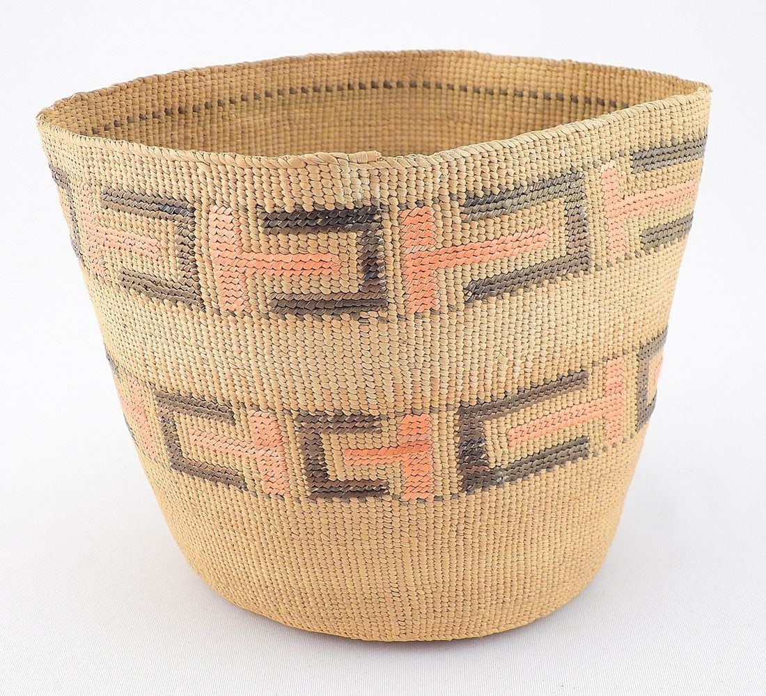 Tlingit Basket, Approximately 5 1/4 x 6" Diameter (rim tear & nibble noted). (1 of 6)