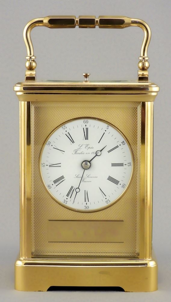 L'Epee Sainte-Luzanne France Semi Repeater Carriage Clock w/Key. (1 of 9)