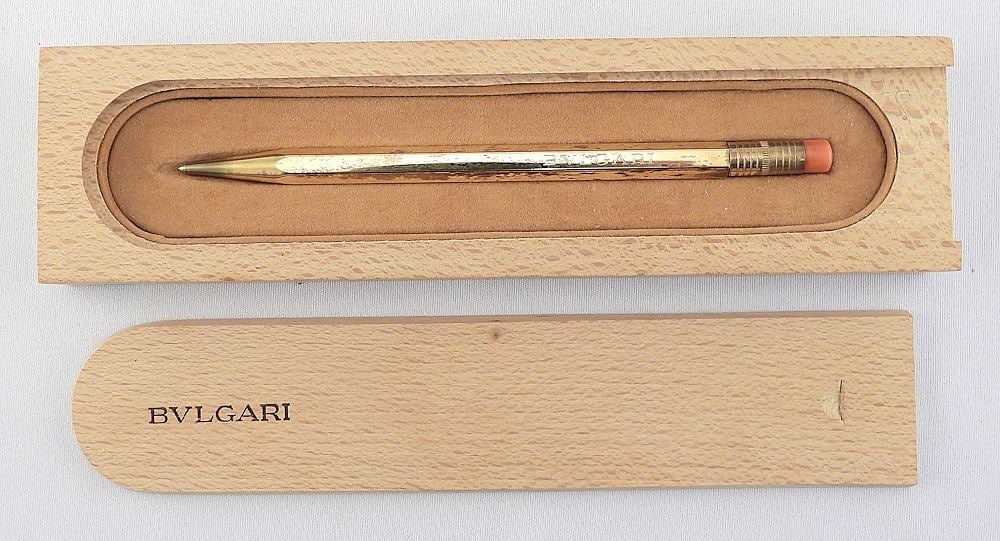 Bulgari Koska Gold on Sterling Silver Mechanical Pencil w/Original Box.: Bulgari Koska Gold on Sterling Silver Mechanical Pencil w/Original Box.