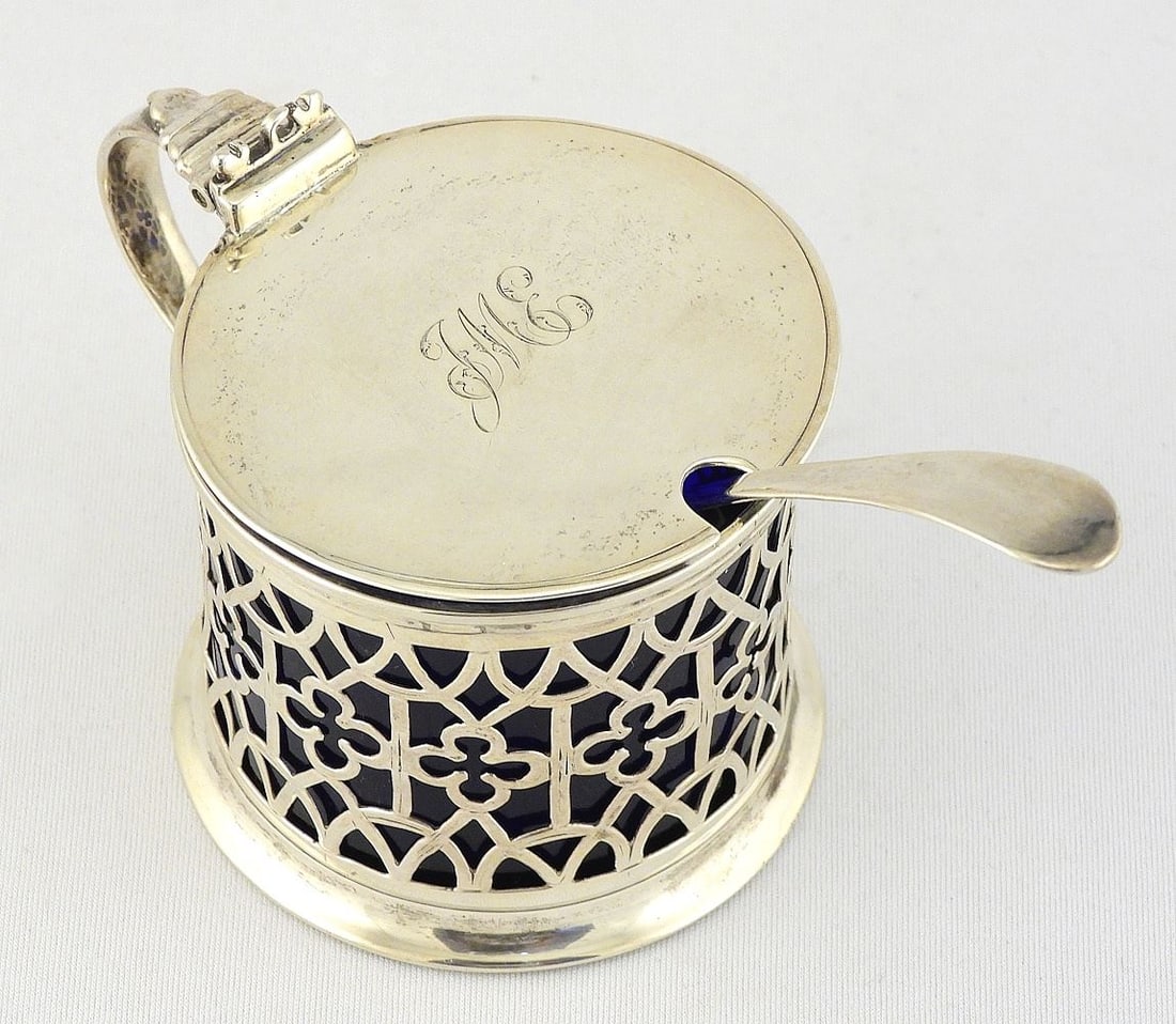 George III Silver Mustard Pot: Possibly TD/London/177, 2 1/4"h, 106g. (1 of 9)