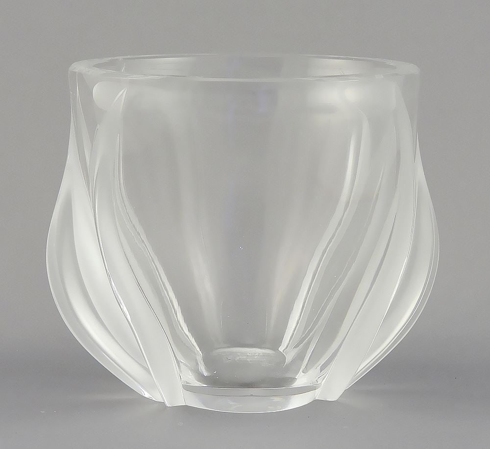 Lalique "Deux Tulipes" Vase, signed, 4 1/4"h. (1 of 7)
