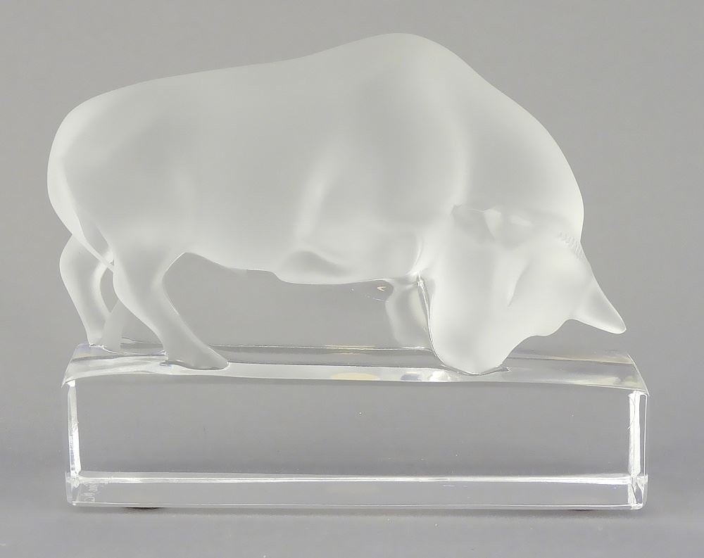 Lalique "Taureau" Figurine, signed, 3 5/8"h. (1 of 5)