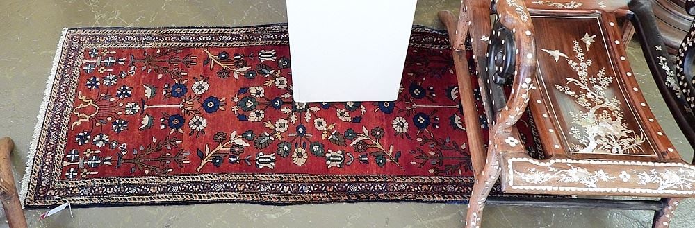 Hand Knotted Iranian Carpet Approximately 5' x 2'. (1 of 3)