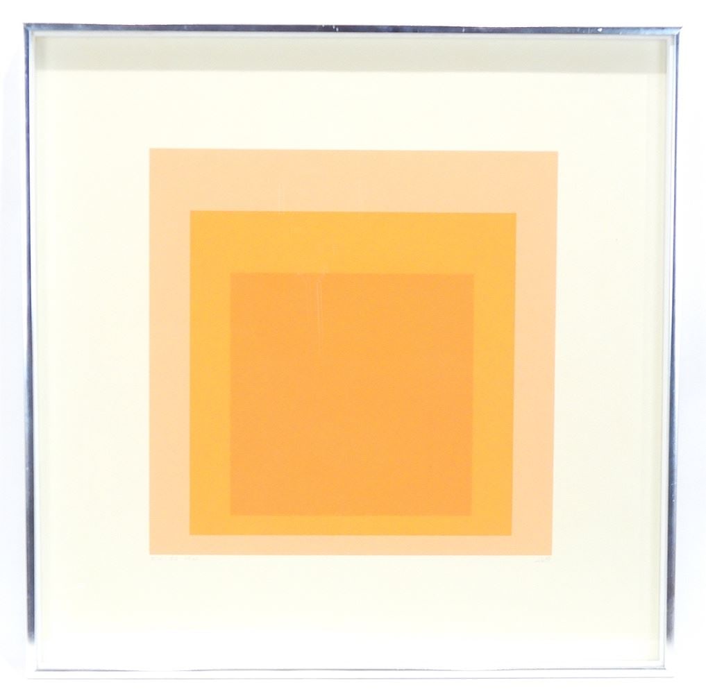 Serigraph Monogrammed JA (Josef Albers) '70, 21 x 21" "EV, Ib" #26/125. (1 of 5)