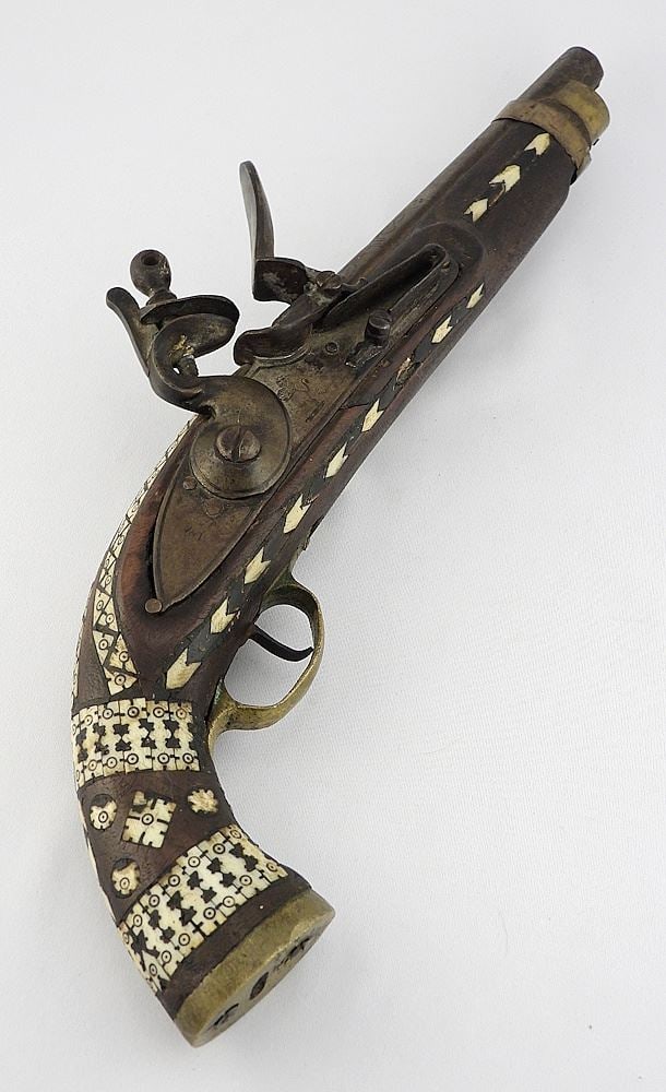 19th C. Afghan Jezail Flintlock Pistol, 16 1/2"L. (1 of 6)