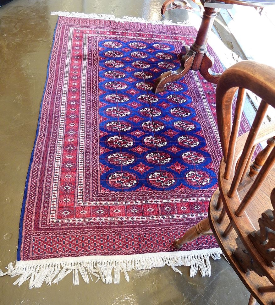 Hand Knotted Bokhara Carpet Approximately 4'3" x 7'. (1 of 2)