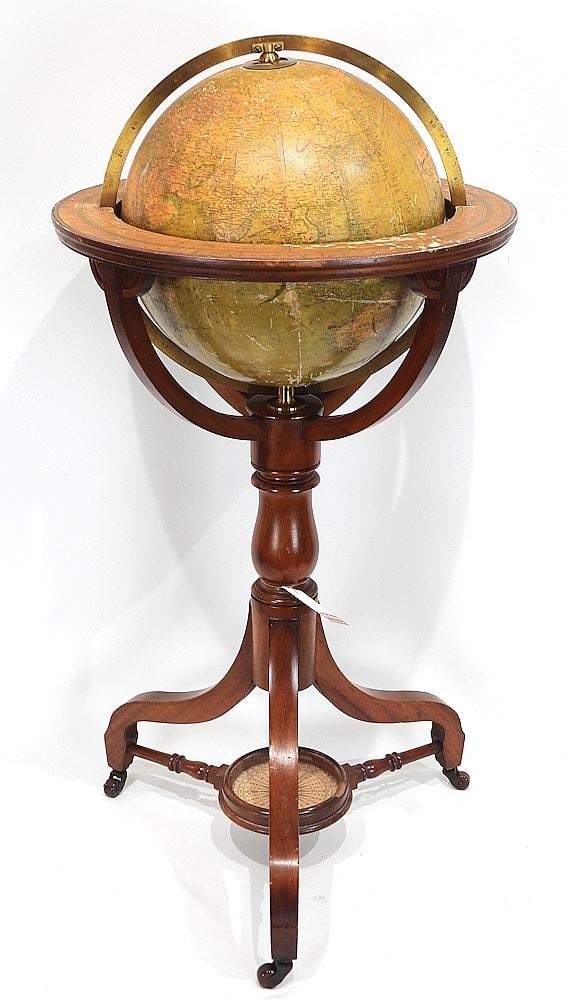 Philips 12" Library Globe on Stand (chips noted/as found).: Philips 12" Library Globe on Stand (chips noted/as found).