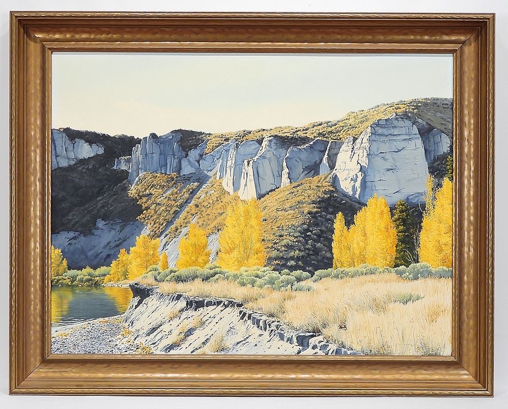 Oil on Masonite signed Tim Hall, 24 x 32", "Autumn Tranquility" No.32 (1 of 7)