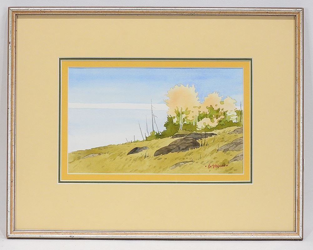 Watercolour signed G. (Graeme) Shaw, 5 3/4 x 9 1/2" "Autumn Fires #81". (1 of 4)