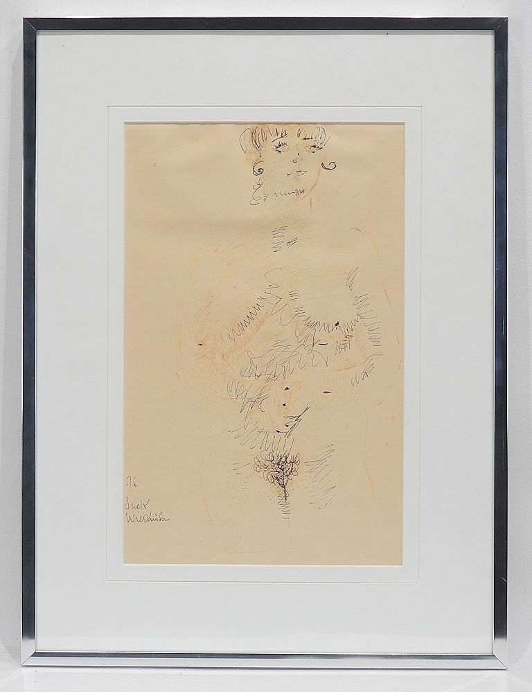 Drawing signed Jack Wilkinson '76, 13 1/4 x 8 1/4", "Mrs. Fisher". (1 of 4)