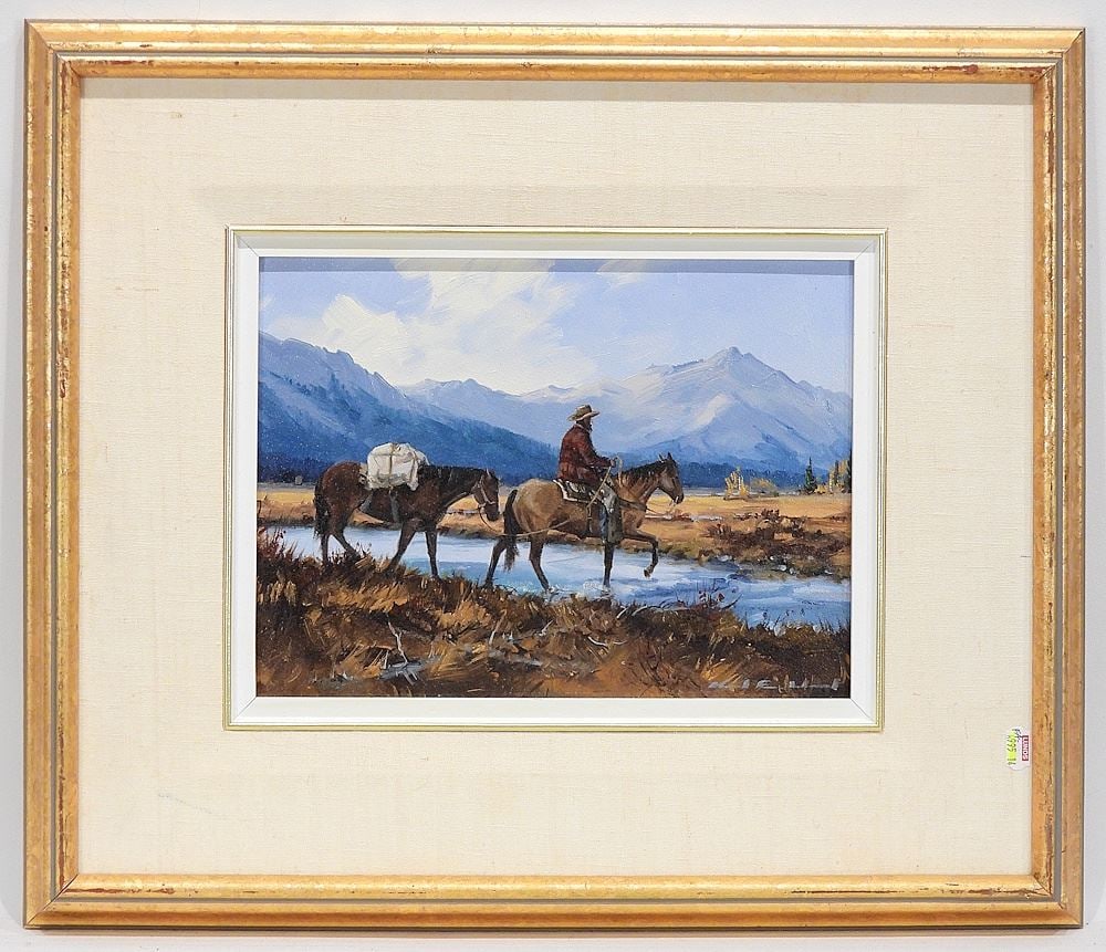 Oil on Masonite signed Karl E. Wood, 9 x 12", "Willmore Wilderness, Alta".: Oil on Masonite signed Karl E. Wood, 9 x 12", "Willmore Wilderness, Alta".