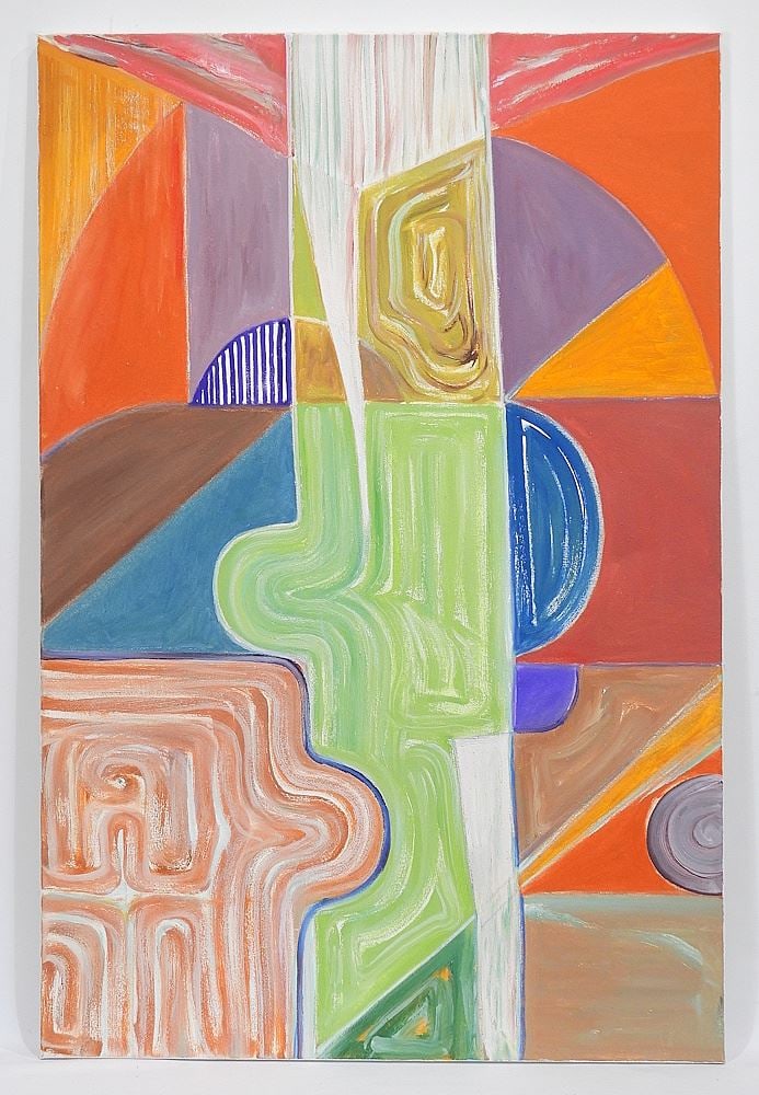 Oil on Canvas signed (James) Lindsay , 36 x 24" "Tall Modular Space", 2014. (1 of 4)