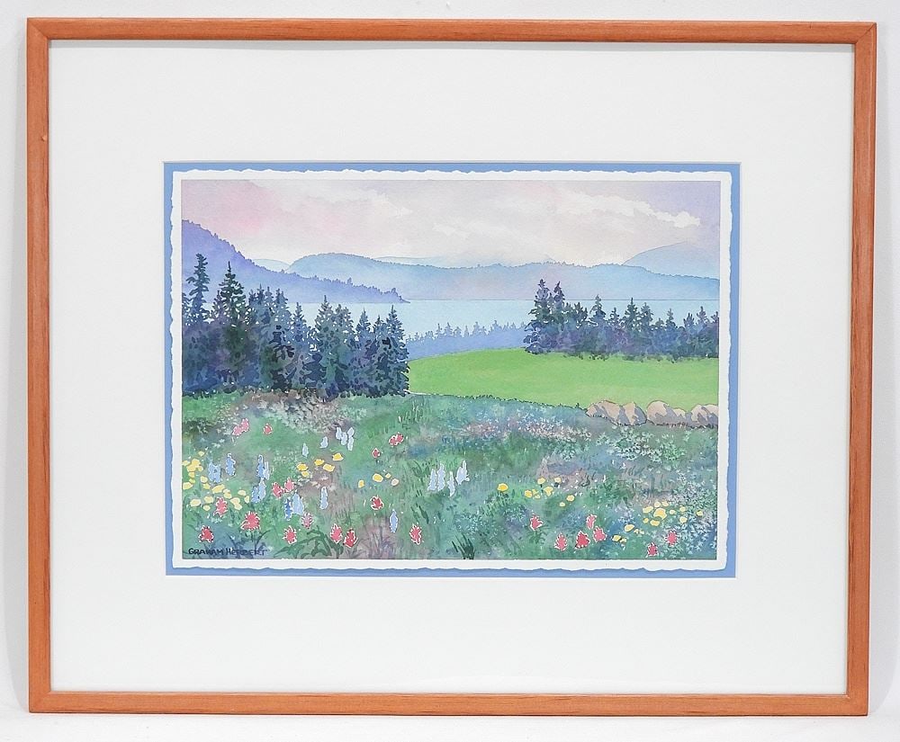Watercolour signed Graham Herbert, 10 3/4 x 15" "Spring Flowers". (1 of 4)