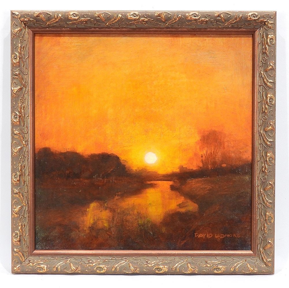 Oil on Canvas signed David Ladmore, 16 x 16", "Lunar #26". (1 of 6)