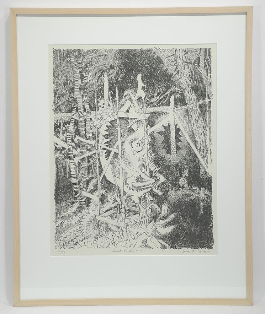 Lithograph signed Jack Shadbolt, 22 x 17 1/2", "Secret Garden #4" #32/40 (1 of 4)