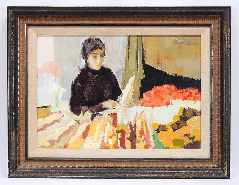 Acrylic Polymer on Masonite signed Hilton Hassell Verso, 14 x 19 3/4", "Maize (Kitchener Market)" (1 of 5)