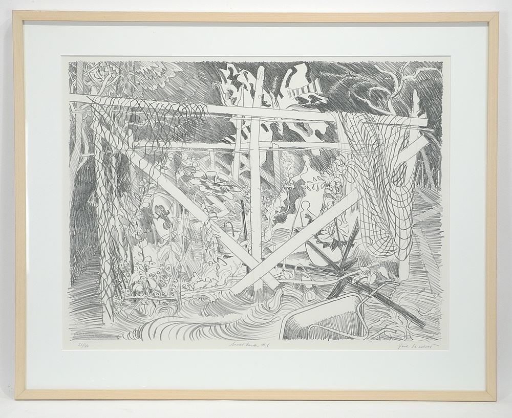 Lithograph signed Jack Shadbolt, 19 x 25", "Secret Garden #6" #31/40. (1 of 4)