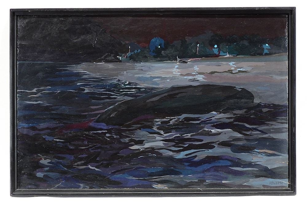 Acrylic on Panel signed (Glenn) Howarth, 16 5/8 x 26", "Beached Whale". (1 of 5)