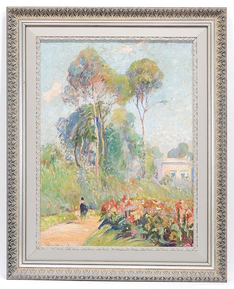 Oil on Board signed ** Shuford, 23 1/4 x 17 1/2", "Balboa Park, San Diego, Calif.".: Oil on Board signed ** Shuford, 23 1/4 x 17 1/2", "Balboa Park, San Diego, Calif.".