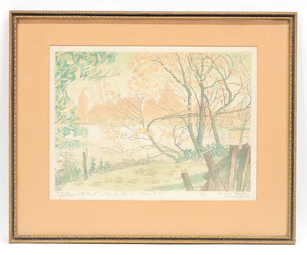 Colour Print signed Orville Fisher, 9 1/4 x 12 5/8", "Autumn Wind" #22/6: Colour Print signed Orville Fisher, 9 1/4 x 12 5/8", "Autumn Wind" #22/6