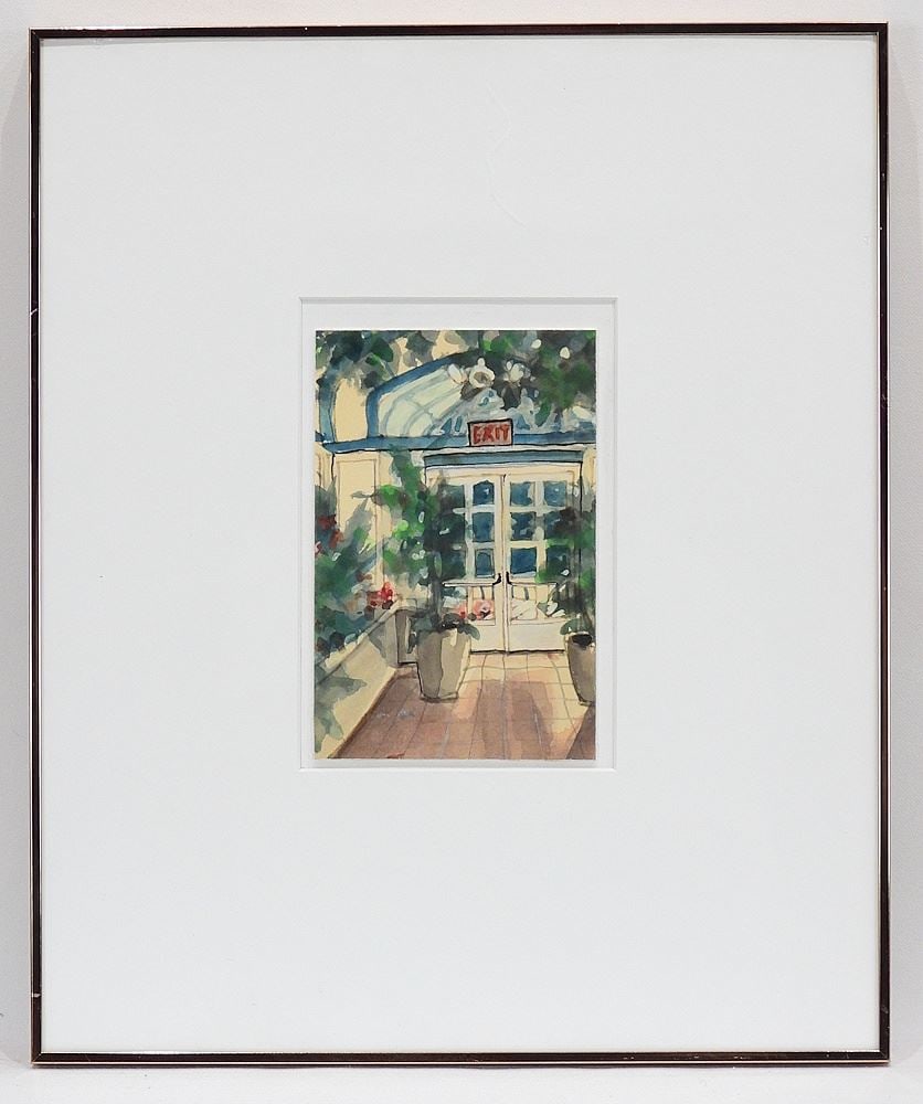 Waxed Watercolour by Susan King, 6 1/2 x 4 1/4", "Oh Far a Lodge in Some Vast Wilderness". (1 of 4)