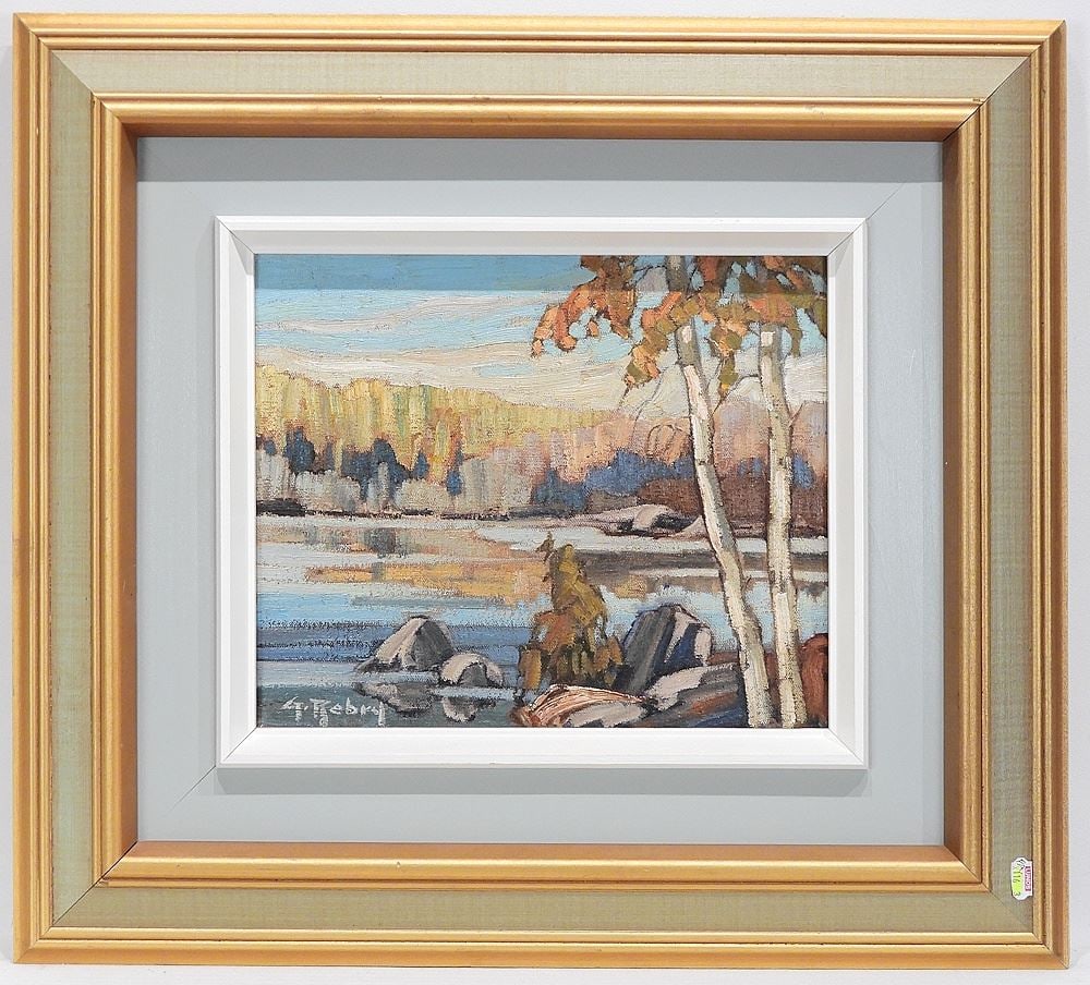 Oil on Canvas signed G. (Gaston) Rebry, 10 x 12", "Quebec Landscape". (1 of 5)