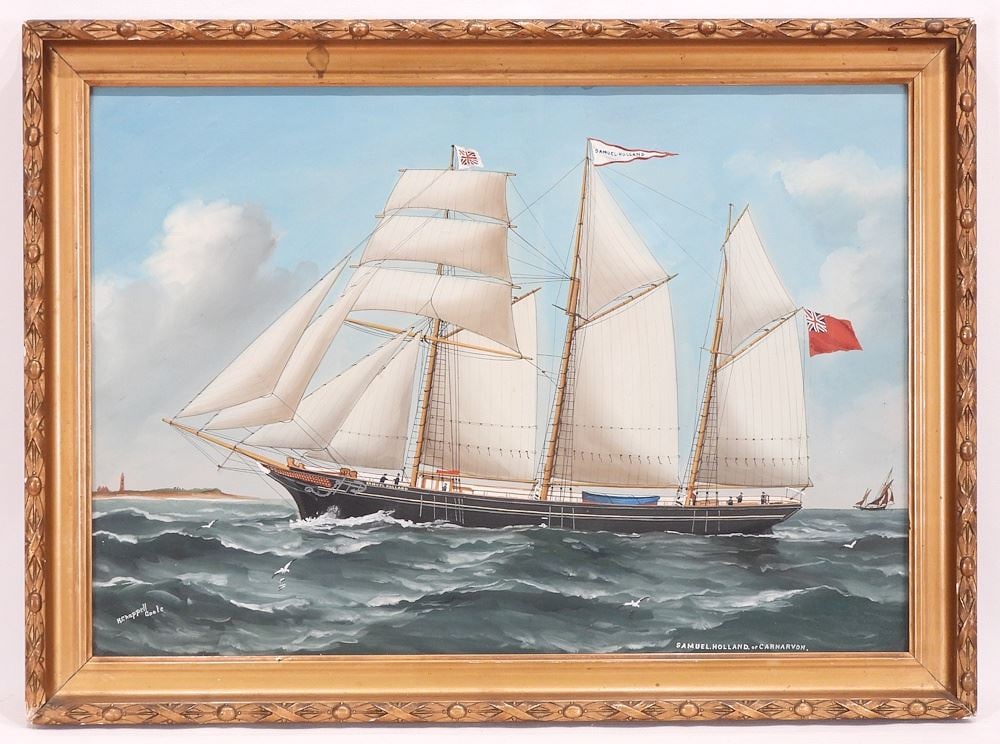 Pair of Gouache on Paper signed R. (Reuben) Chappell of Goole, 14 1/2 x 20 3/4", "Samuel Holland. (1 of 10)