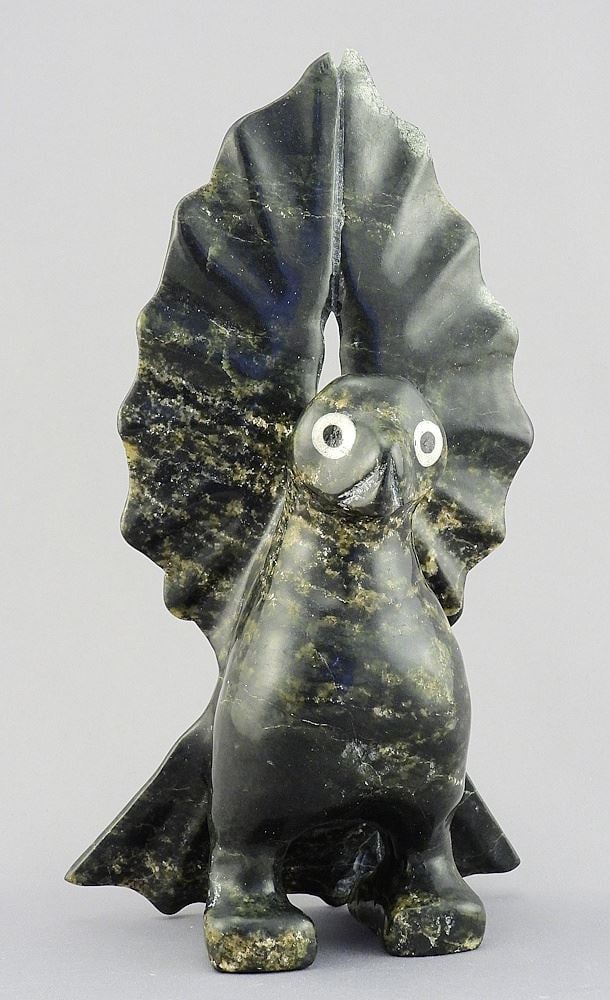 Inuit Sculpture signed Jomie A. (Aipeelee), 9"h "Bird Form". (1 of 5)