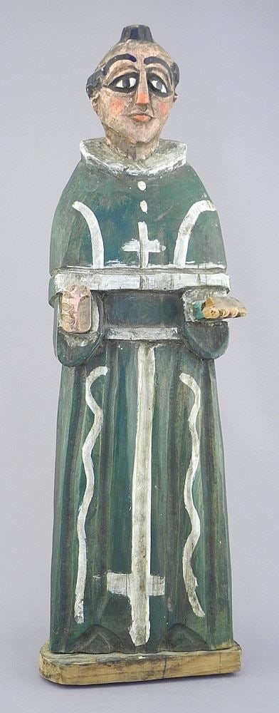 Latin American Santos Figure, Carved Wood, 16 3/8"h. (1 of 2)