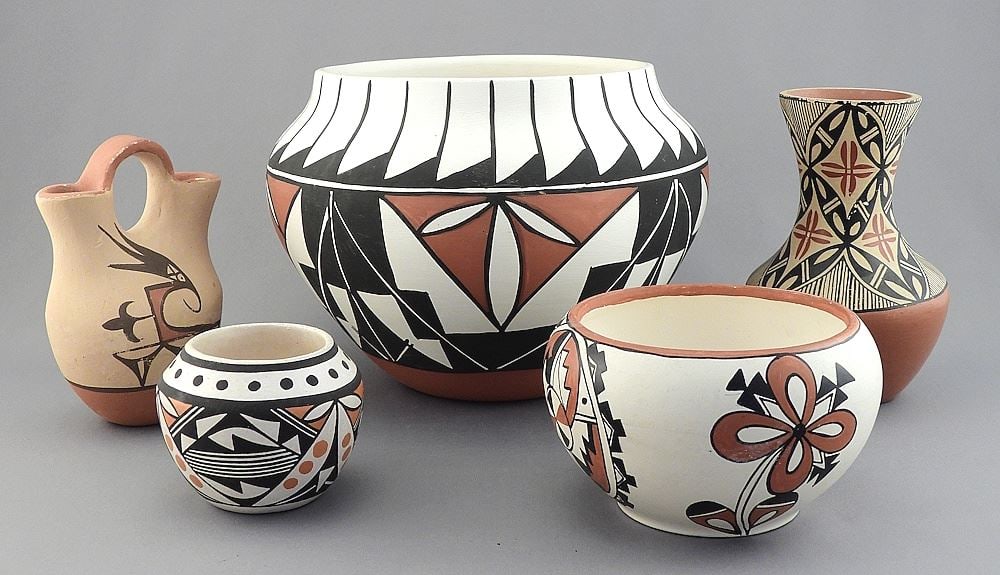 Five Pieces of Acoma & Southwest Pottery, 2 3/8 - 5 7/8"h. (1 of 6)