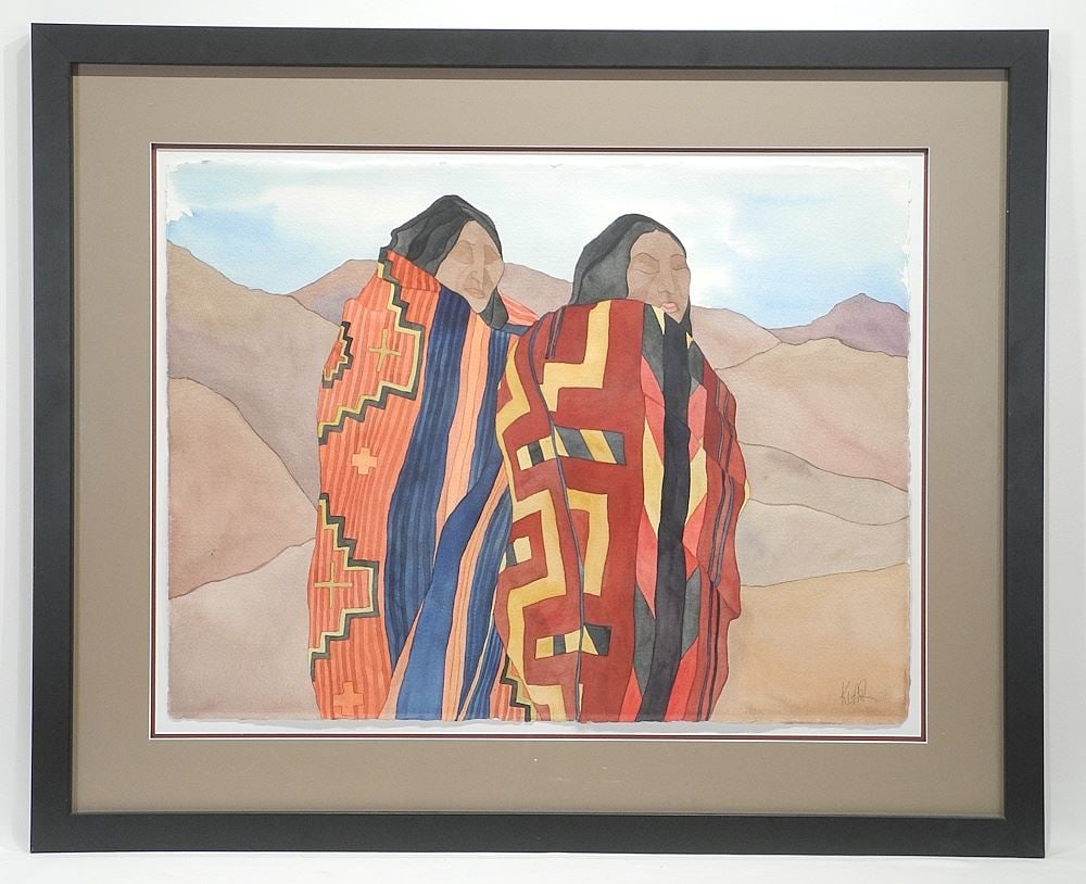 Watercolour signed (Irene) Klar, 22 3/4 x 30", "Passing Through". (1 of 4)