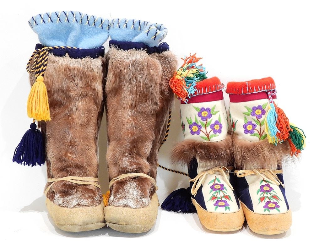 Two Pair of Embroidery & Fur Trimmed Boots. (1 of 3)