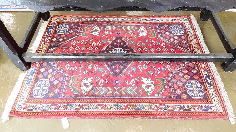 Kashkia Wool Rug, Approximately 3'8" x 5'4".: Kashkia Wool Rug, Approximately 3'8" x 5'4".