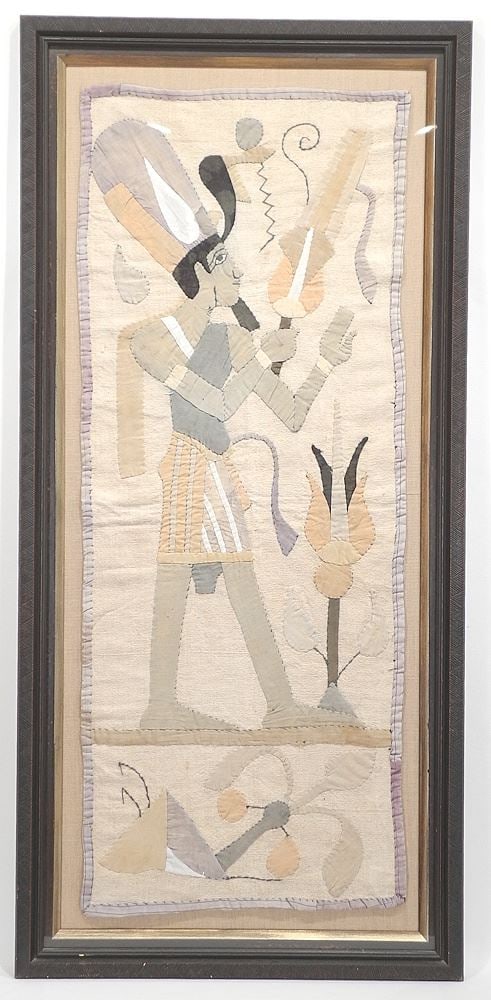 Egyptian Linen Textile Panel, 41 x 16". (1 of 3)
