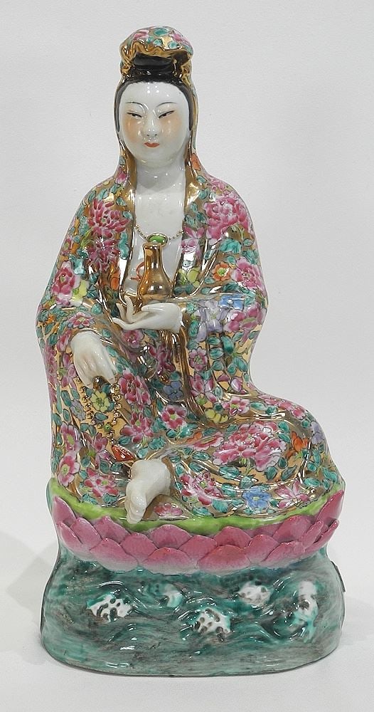 Chinese Porcelain Figure of Kwanyin, Impressed 14, 14 1/8"h. (1 of 4)