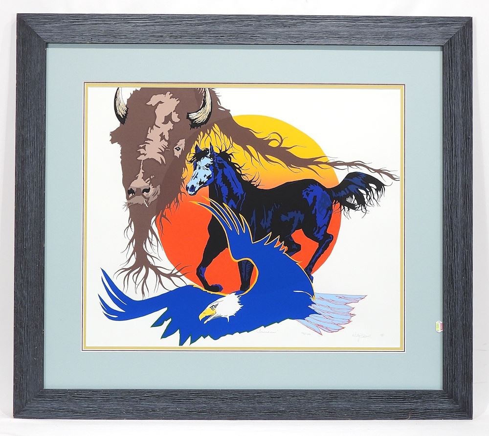 Colour Print signed Willy Belcourt, 19 x 23" "Freedom". (1 of 5)