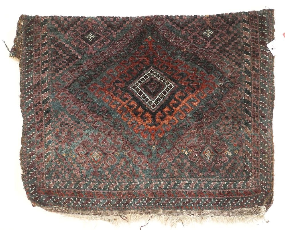Persian Wool Bag Face, 23 x 28".: Persian Wool Bag Face, 23 x 28".