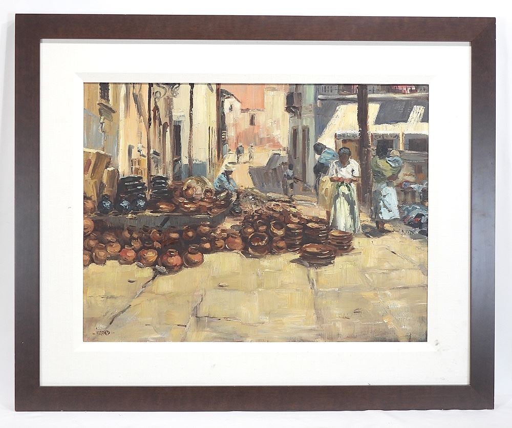 Oil on Canvas signed (Daniel) Izzard , 23 1/2 x 31 1/2" "Terracotta Pots" (1 of 4)