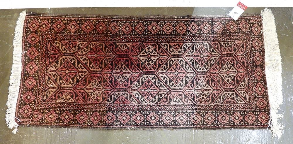 Persian Cotton & Wool Mat, 1'6" x 3'10".: Persian Cotton & Wool Mat, 1'6" x 3'10".