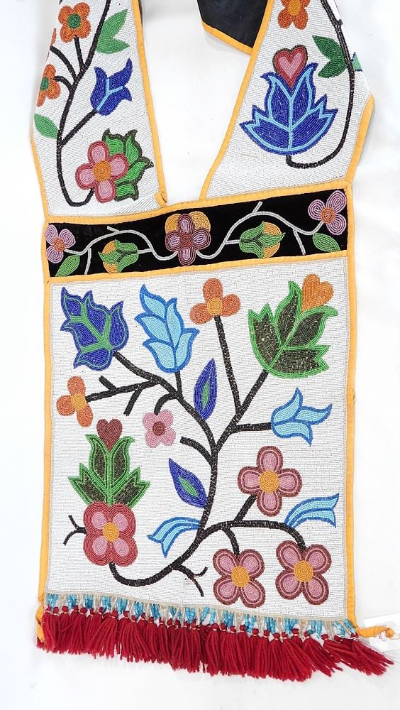 Ojibway Bandolier Bag, Approximately 44 x 16".: Ojibway Bandolier Bag, Approximately 44 x 16".
